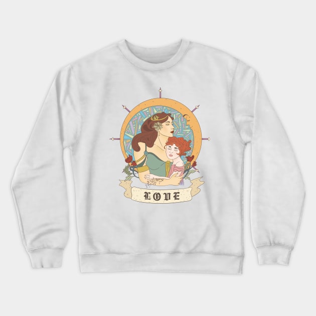 Mother and Child Art Nouveau Crewneck Sweatshirt by Genesis